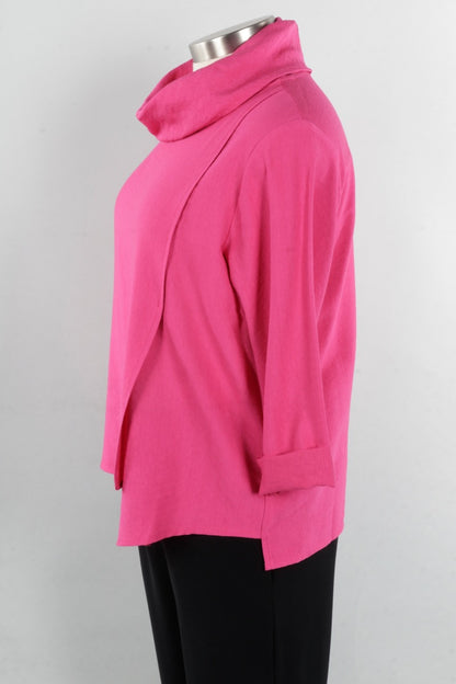 Cowl Neck Top Plus - Fuchsia