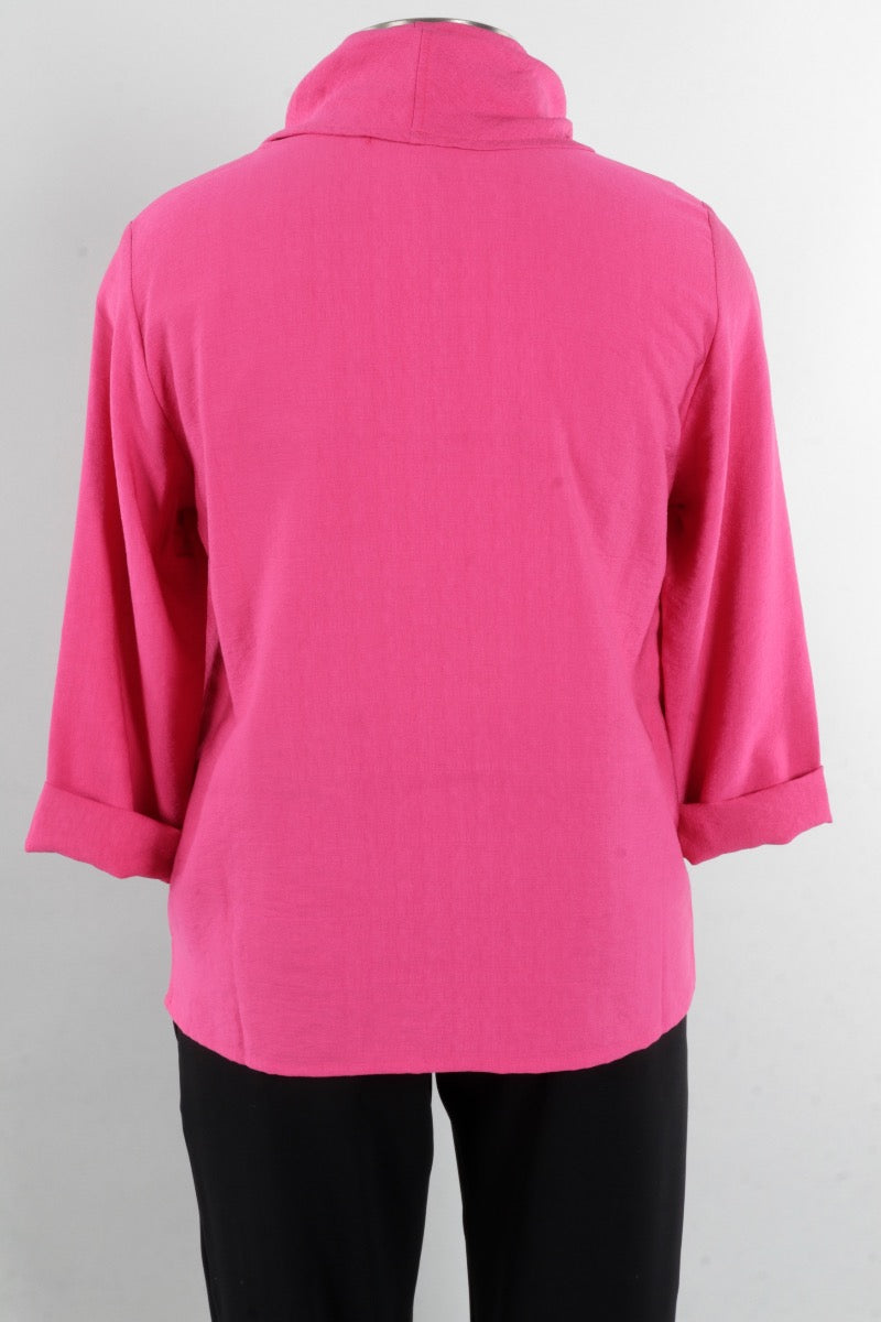 Cowl Neck Top Plus - Fuchsia