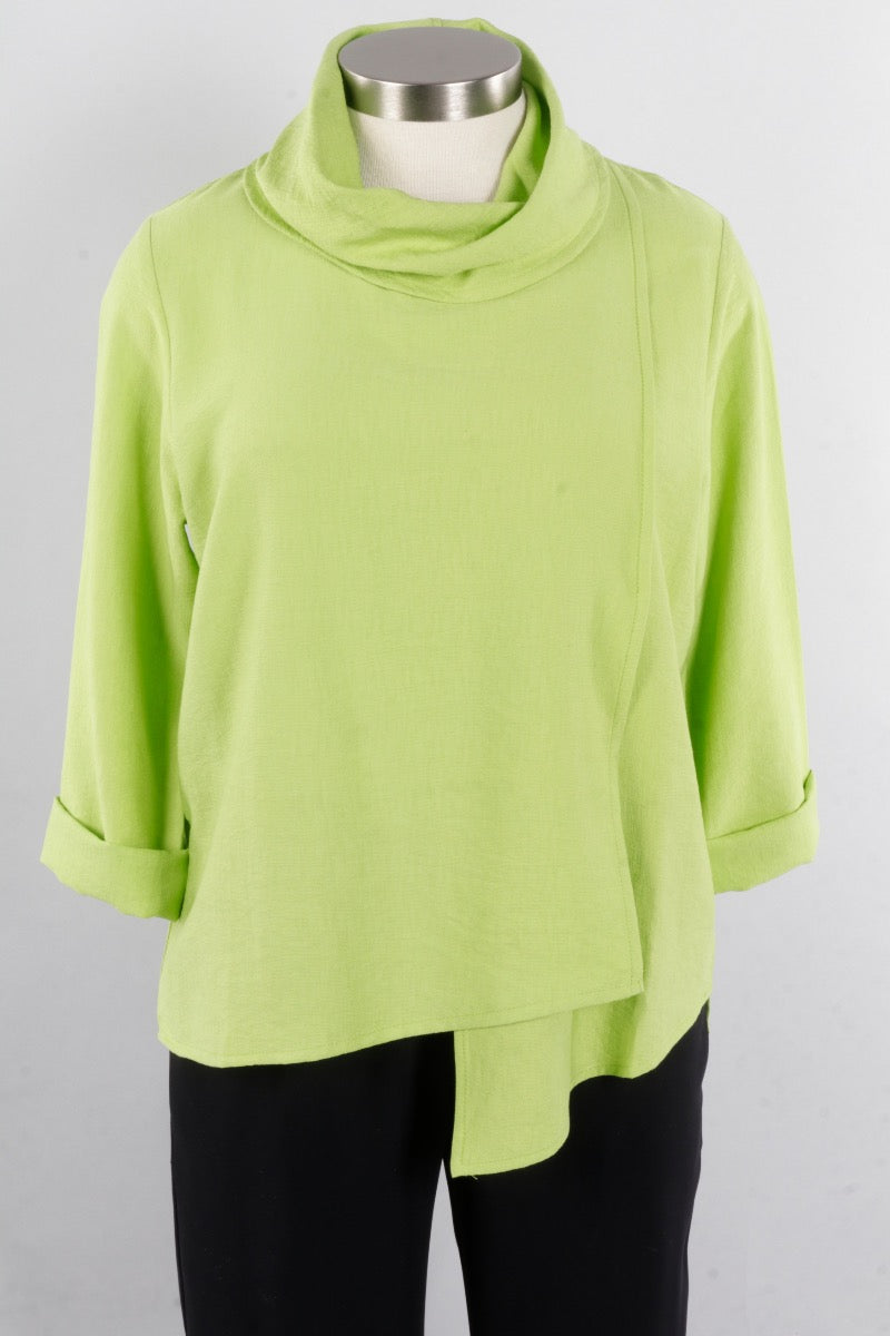 Cowl Neck Top Plus - Lime