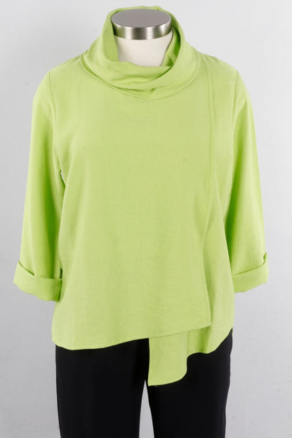 Cowl Neck Top Plus - Lime