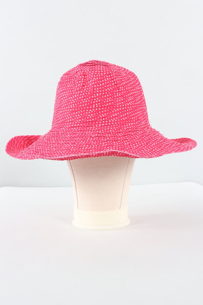 Petite Scrunchie Hat - Fuchsia & White Dots