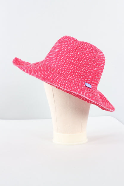 Petite Scrunchie Hat - Fuchsia & White Dots