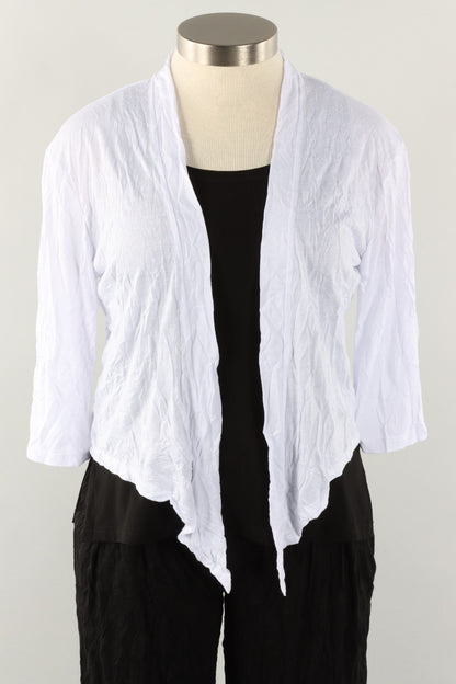 Crinkle Tie Cardigan - White