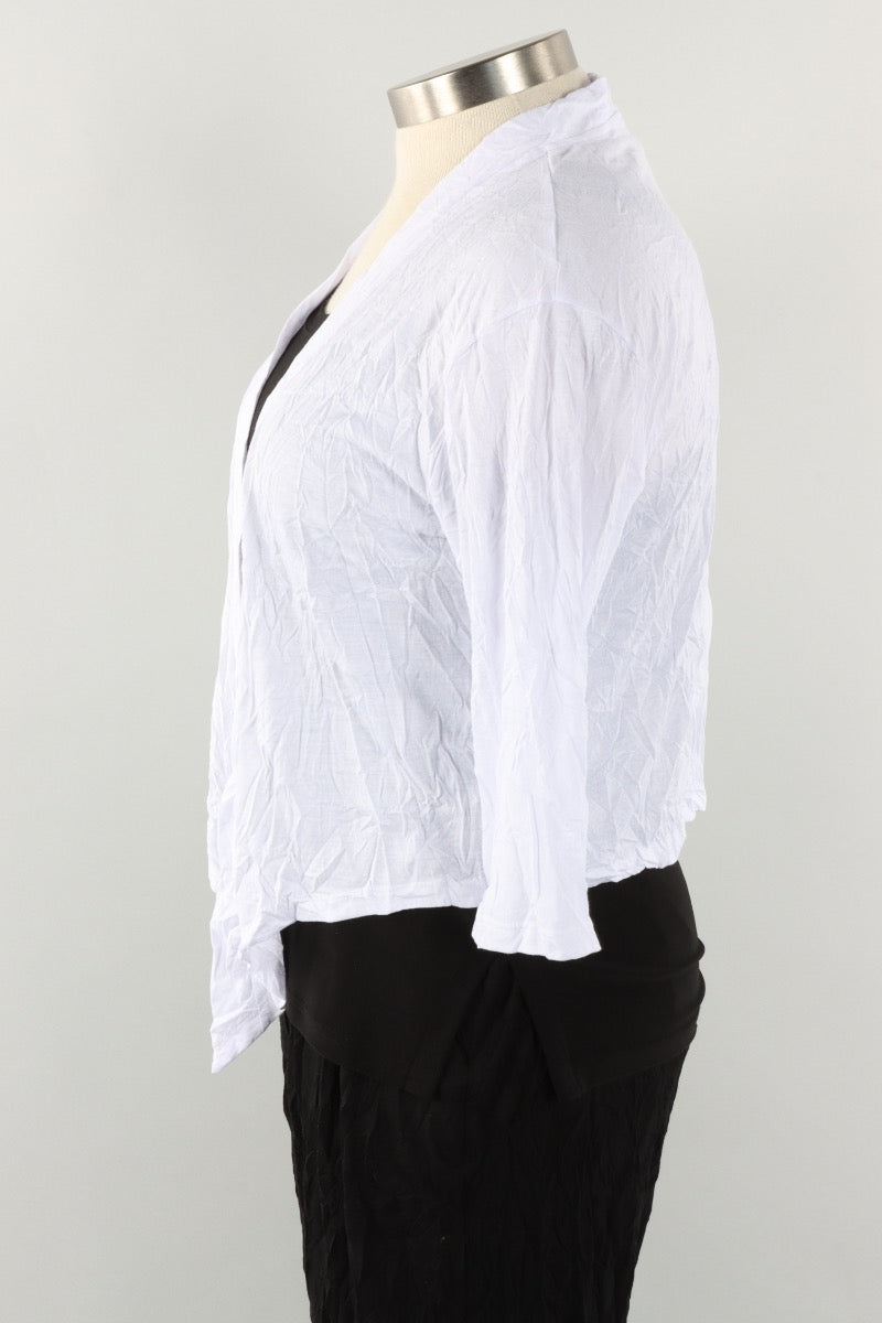 Crinkle Tie Cardigan - White