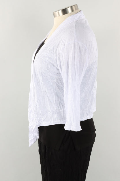 Crinkle Tie Cardigan - White