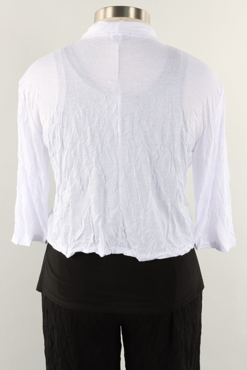 Crinkle Tie Cardigan - White