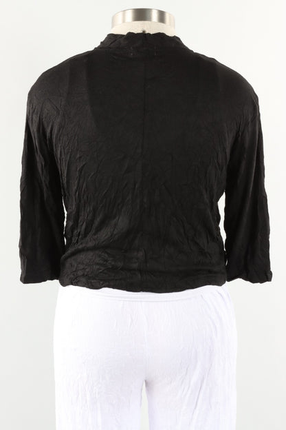 Crinkle Tie Cardigan - Black