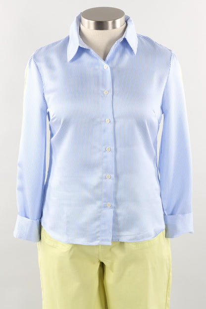 Stripe Poplin Shirt - Sky