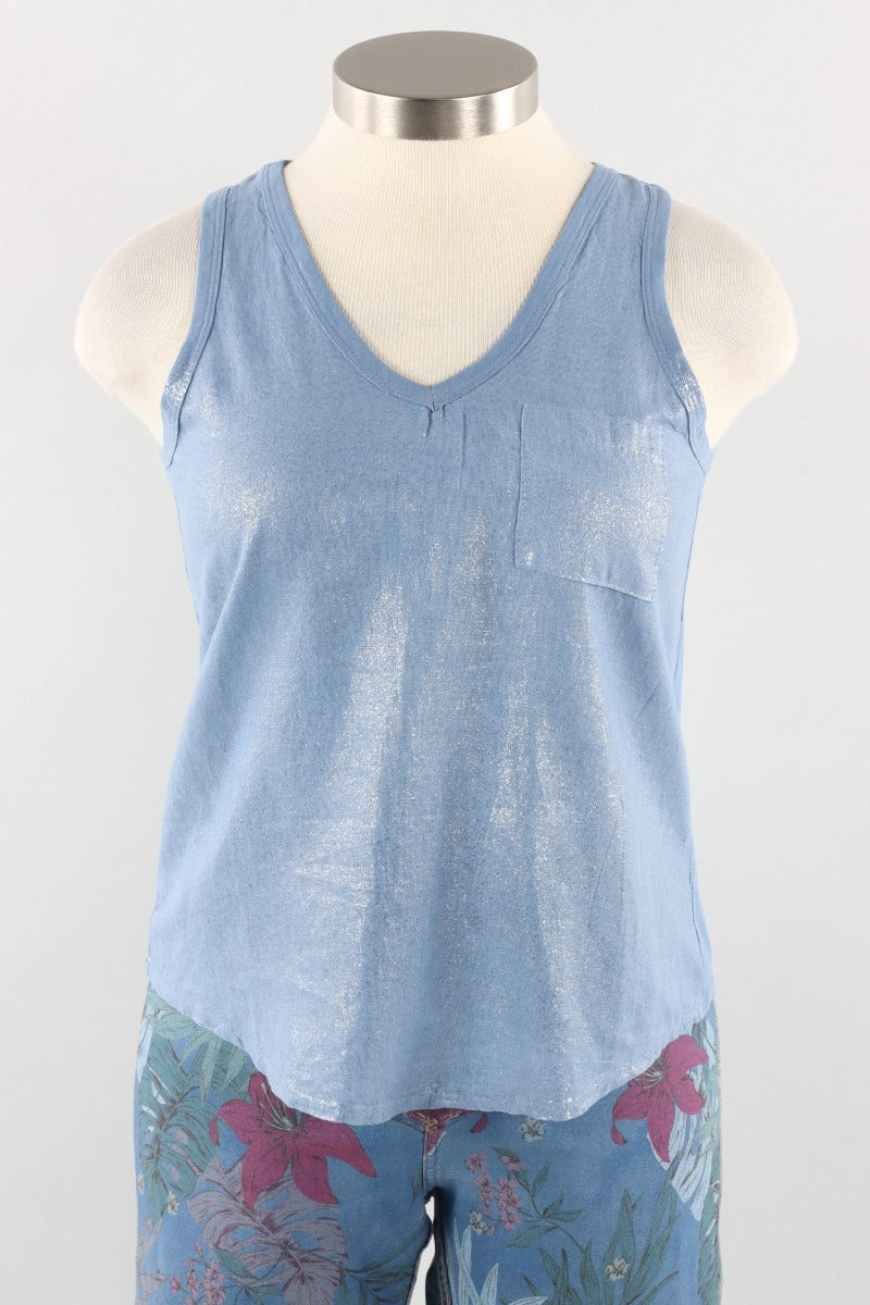 Shimmer Tank - Denim