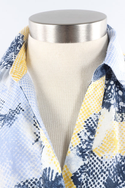Shirt Dress - Navy Floral Linen