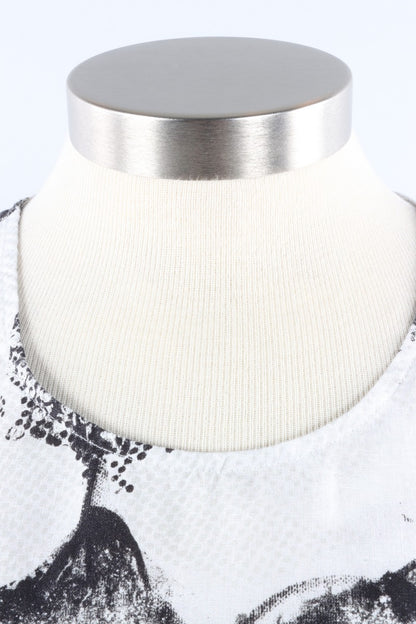 Cinch Pocket Top - Grey Floral Linen