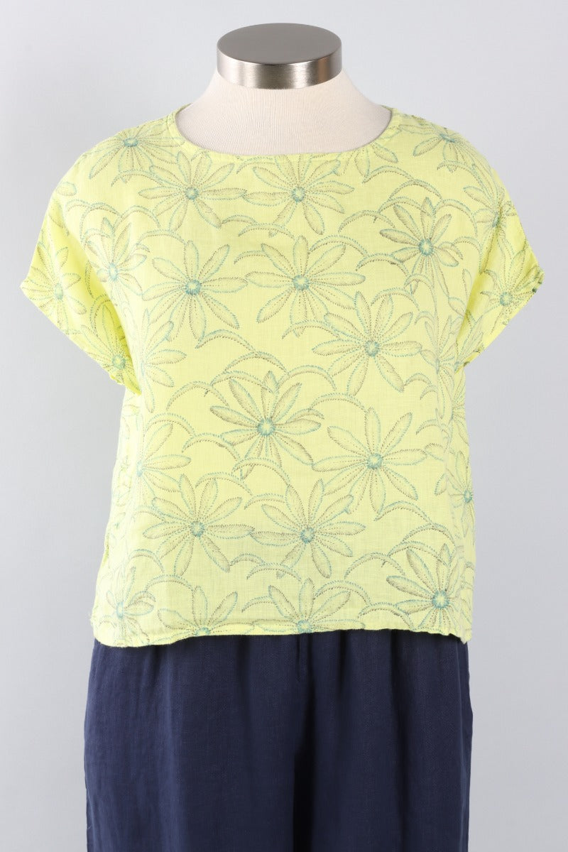 High Low Top - Sunburst Daisy Linen