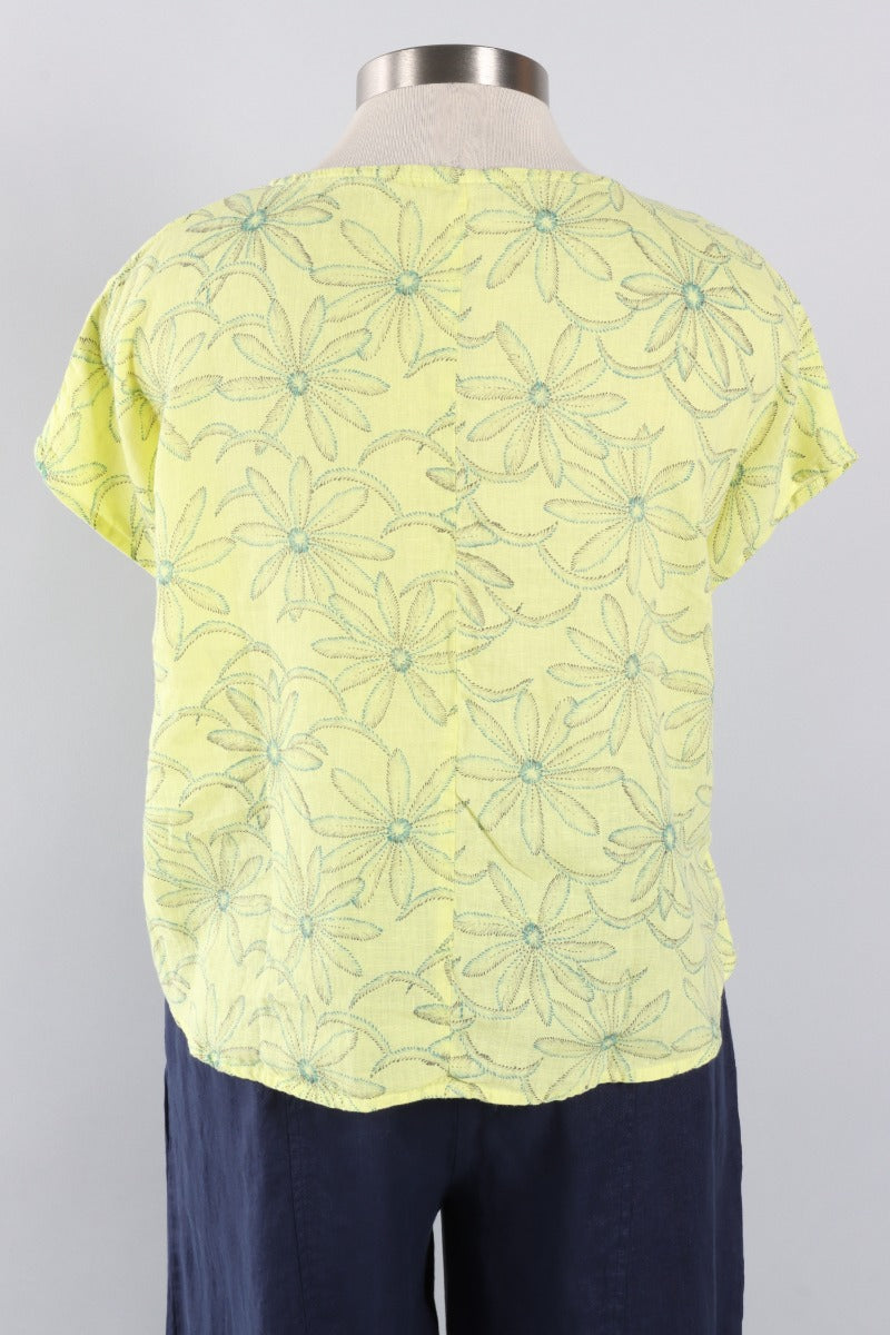 High Low Top - Sunburst Daisy Linen