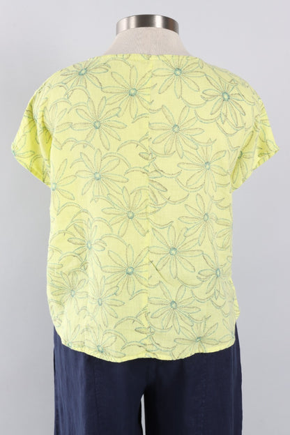 High Low Top - Sunburst Daisy Linen