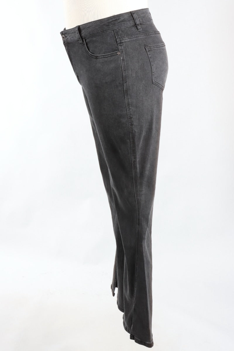 Front Slit Bootcut - Charcoal