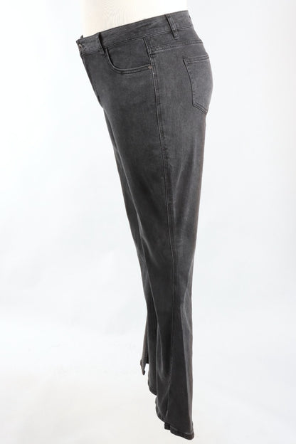 Front Slit Bootcut - Charcoal