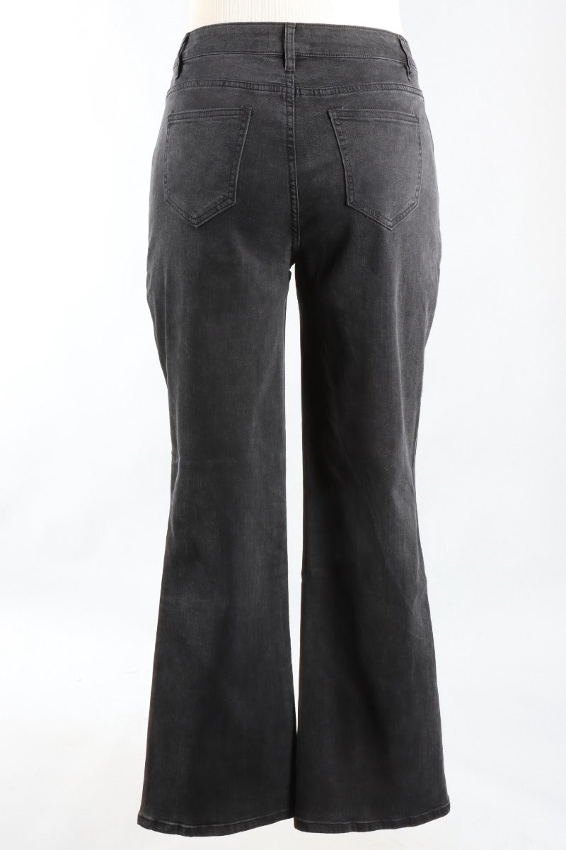 Front Slit Bootcut - Charcoal