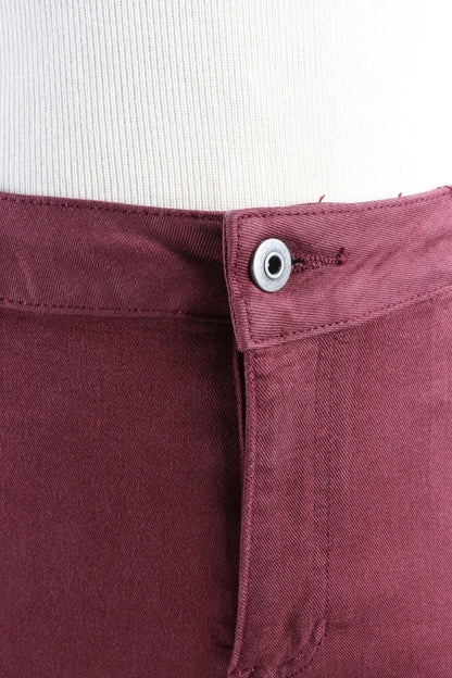 Cuff Hem Twill Jean - Cabernet