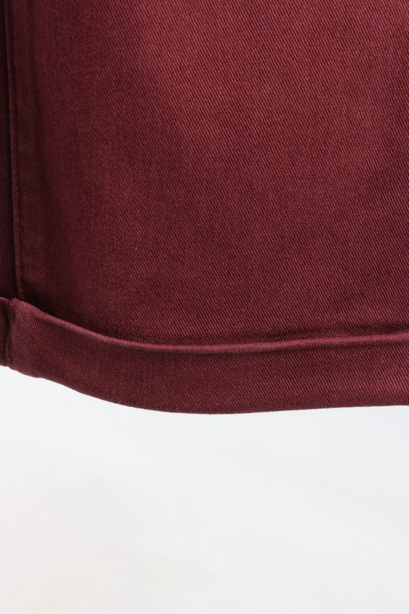 Cuff Hem Twill Jean - Cabernet