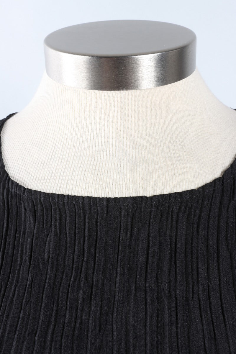 3/4 Sleeve Smash Pocket Dress - Black