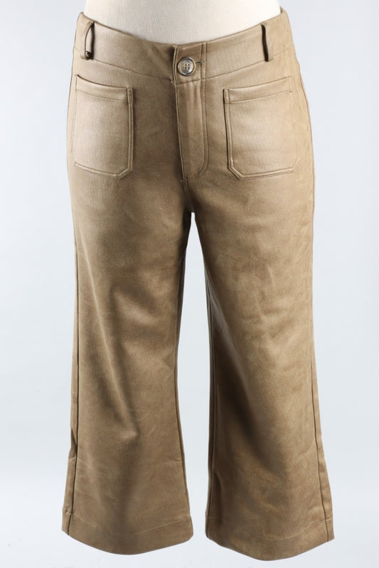 Vegan Leather Pant - Olive
