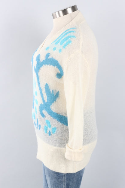 Flower Sweater - Turquoise & Blue