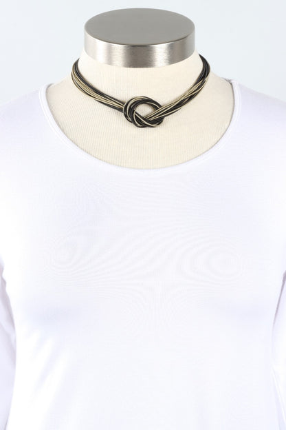 Knotted Necklace - Black & Bronze