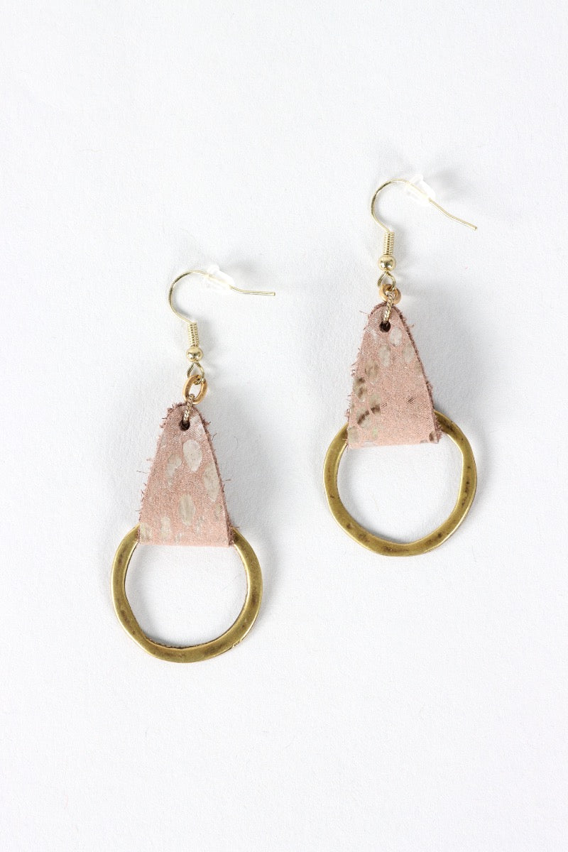 Leather Loop Earring - Bronze