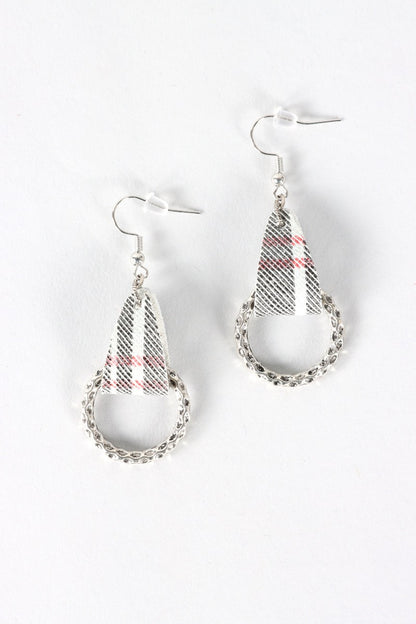 Leather Loop Earring - Silver