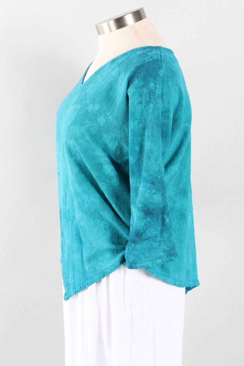 Lynn Top - Washed Peacock