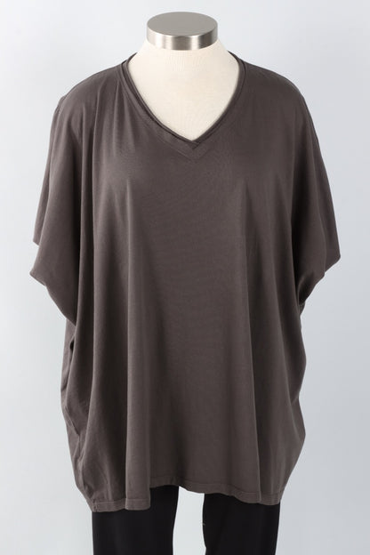 Elbow Sleeve V Tunic - Graphite