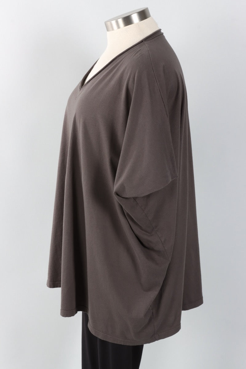 Elbow Sleeve V Tunic - Graphite