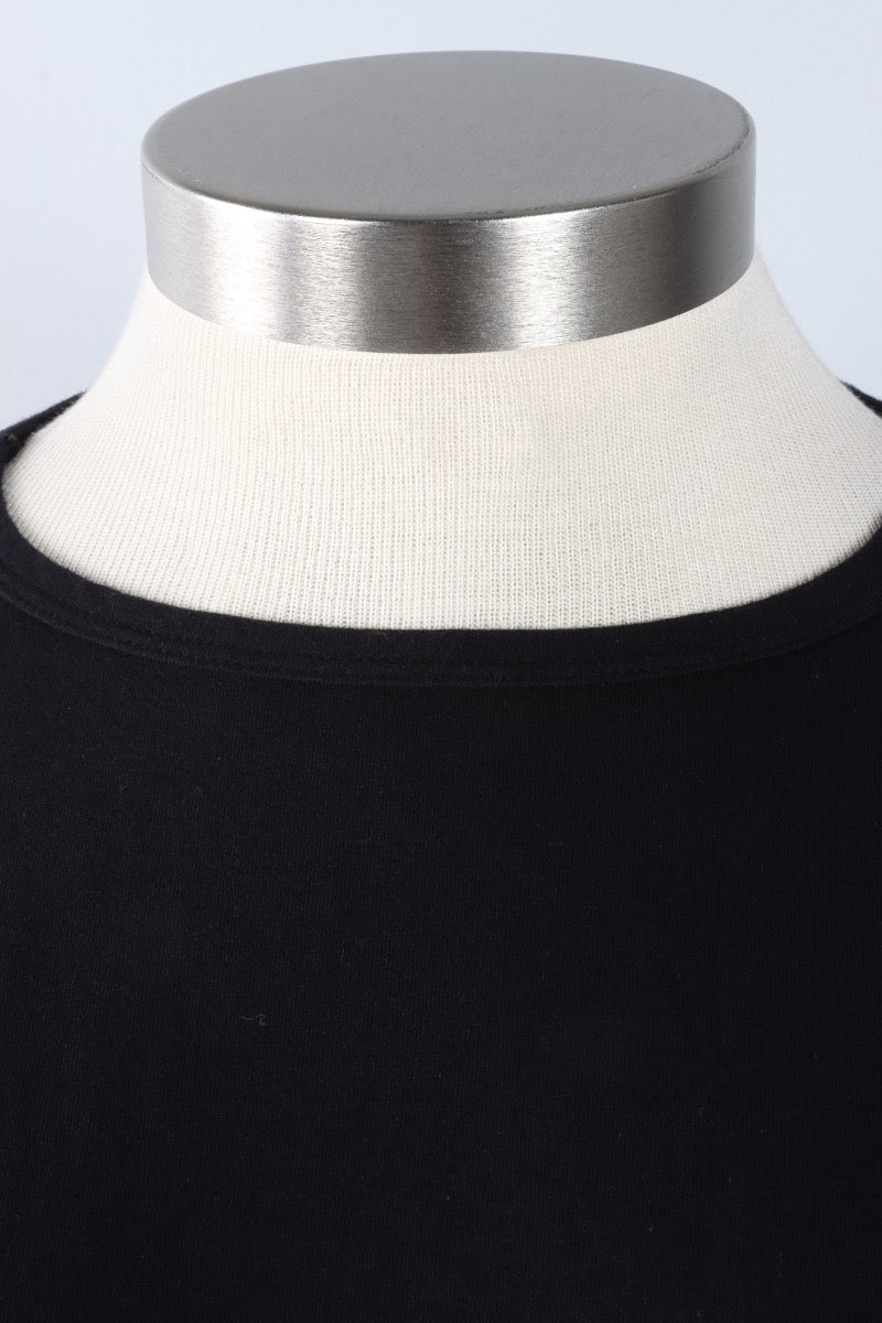 Stretch Knit Longer Angel Tee - Black