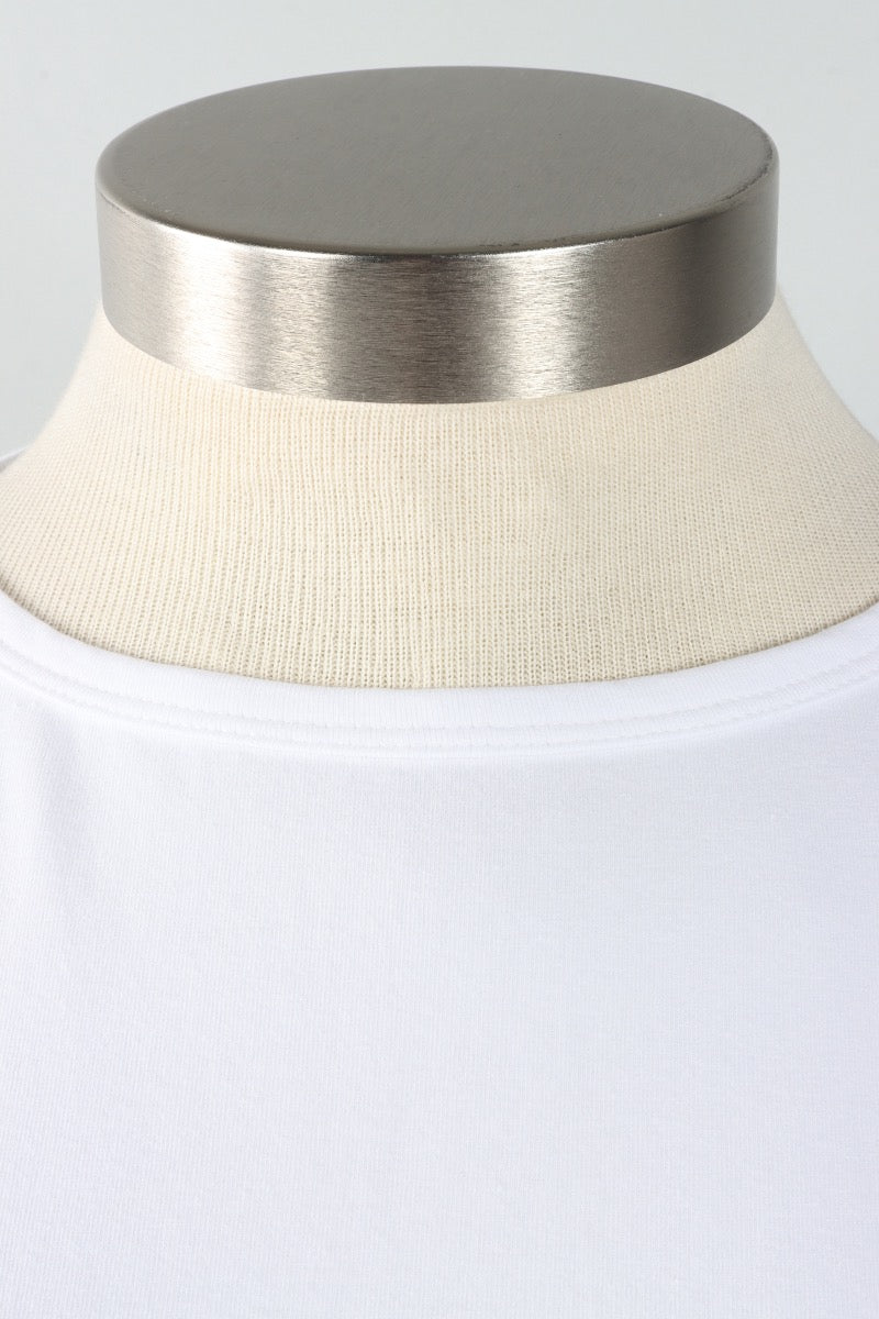 Stretch Knit Longer Angel Tee - Chalk
