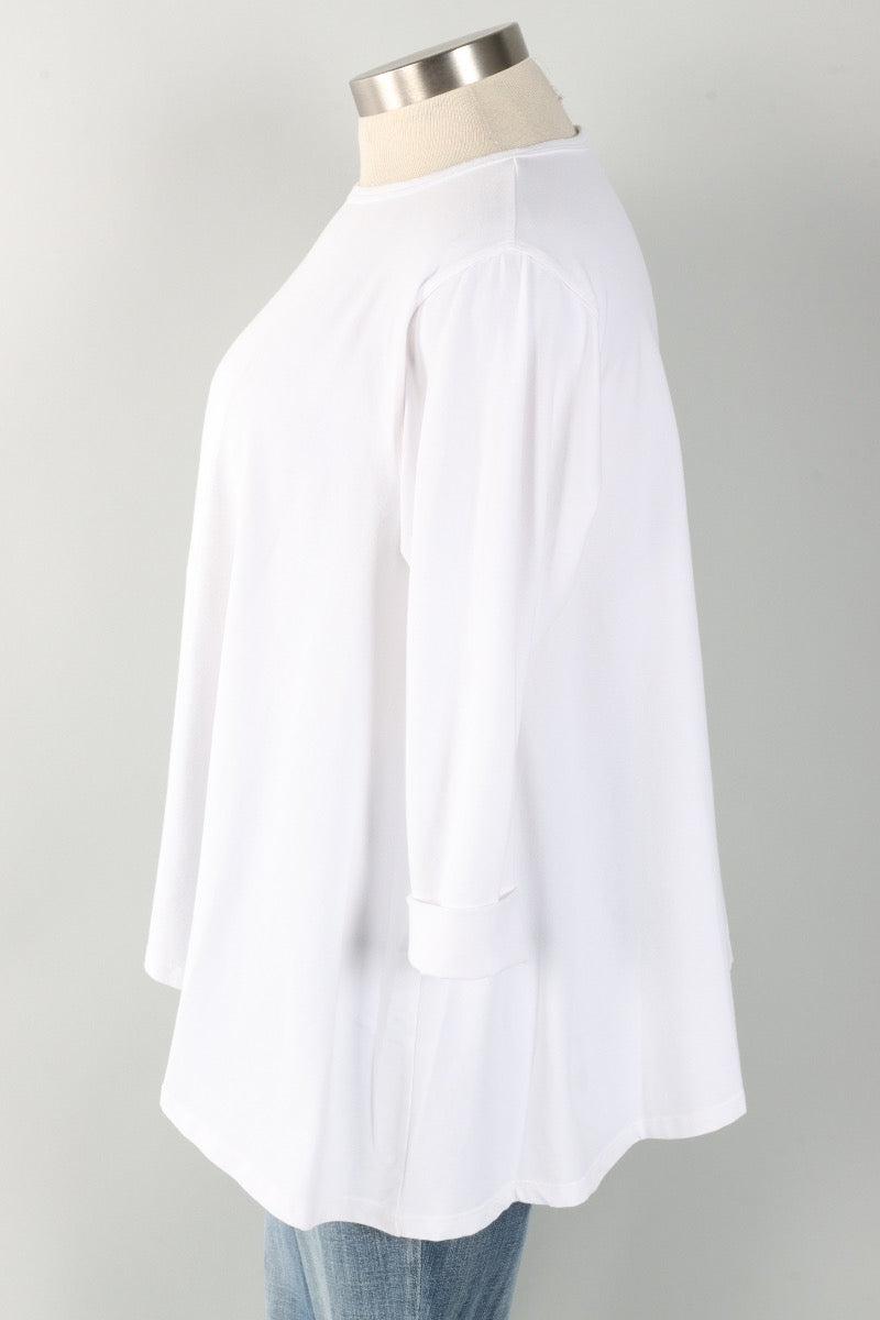 Stretch Knit Longer Angel Tee - Chalk