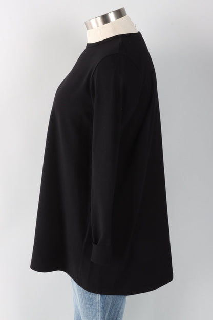 Stretch Knit A-Line Tunic - Black