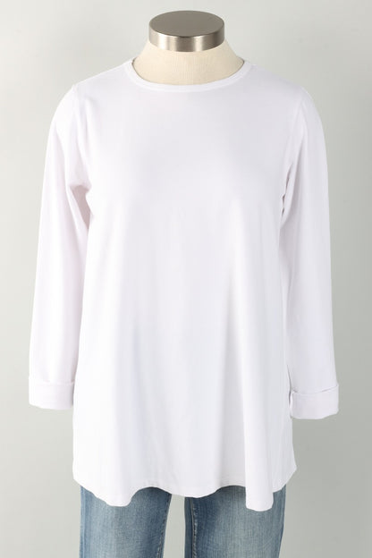 Stretch Knit A-Line Tunic - Chalk