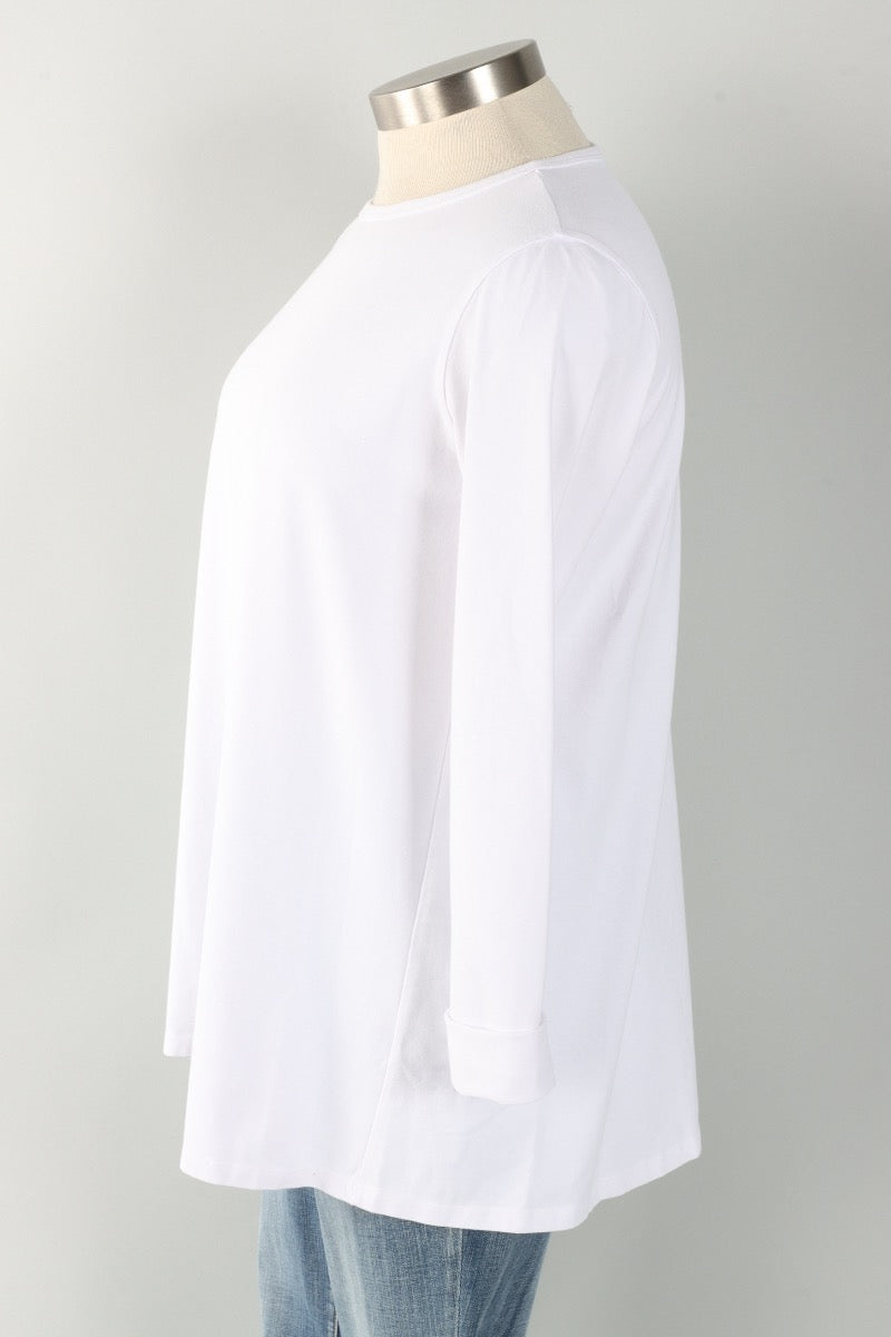 Stretch Knit A-Line Tunic - Chalk