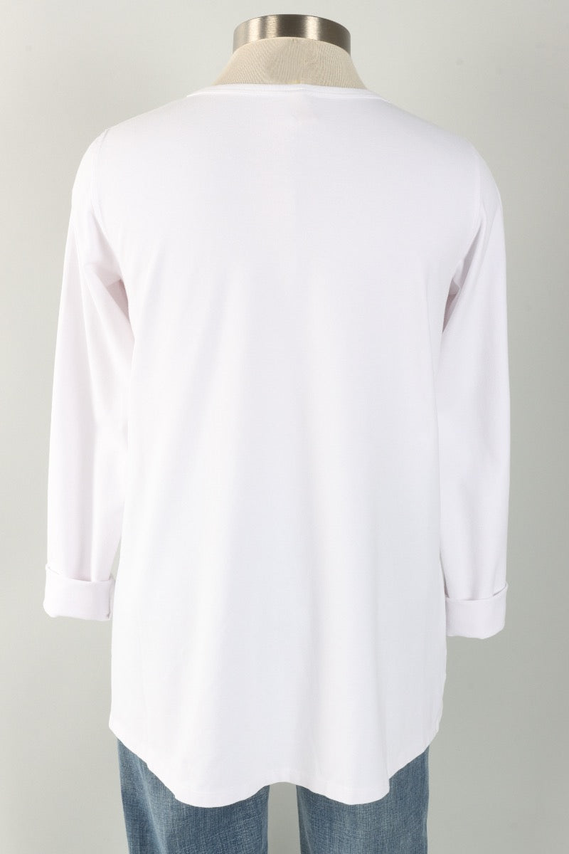 Stretch Knit A-Line Tunic - Chalk