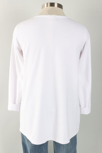 Stretch Knit A-Line Tunic - Chalk
