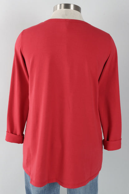 Stretch Knit A-Line Tunic - Ruby