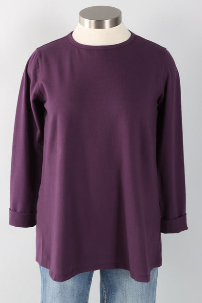 Stretch Knit A-Line Tunic - Eggplant