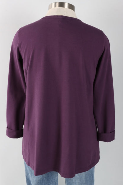 Stretch Knit A-Line Tunic - Eggplant