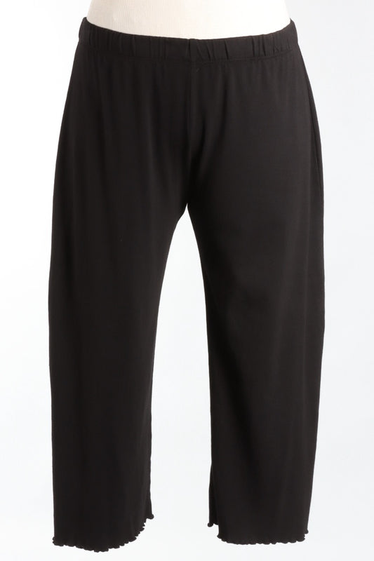 Lettuce Edge Crop Pant Plus - Black