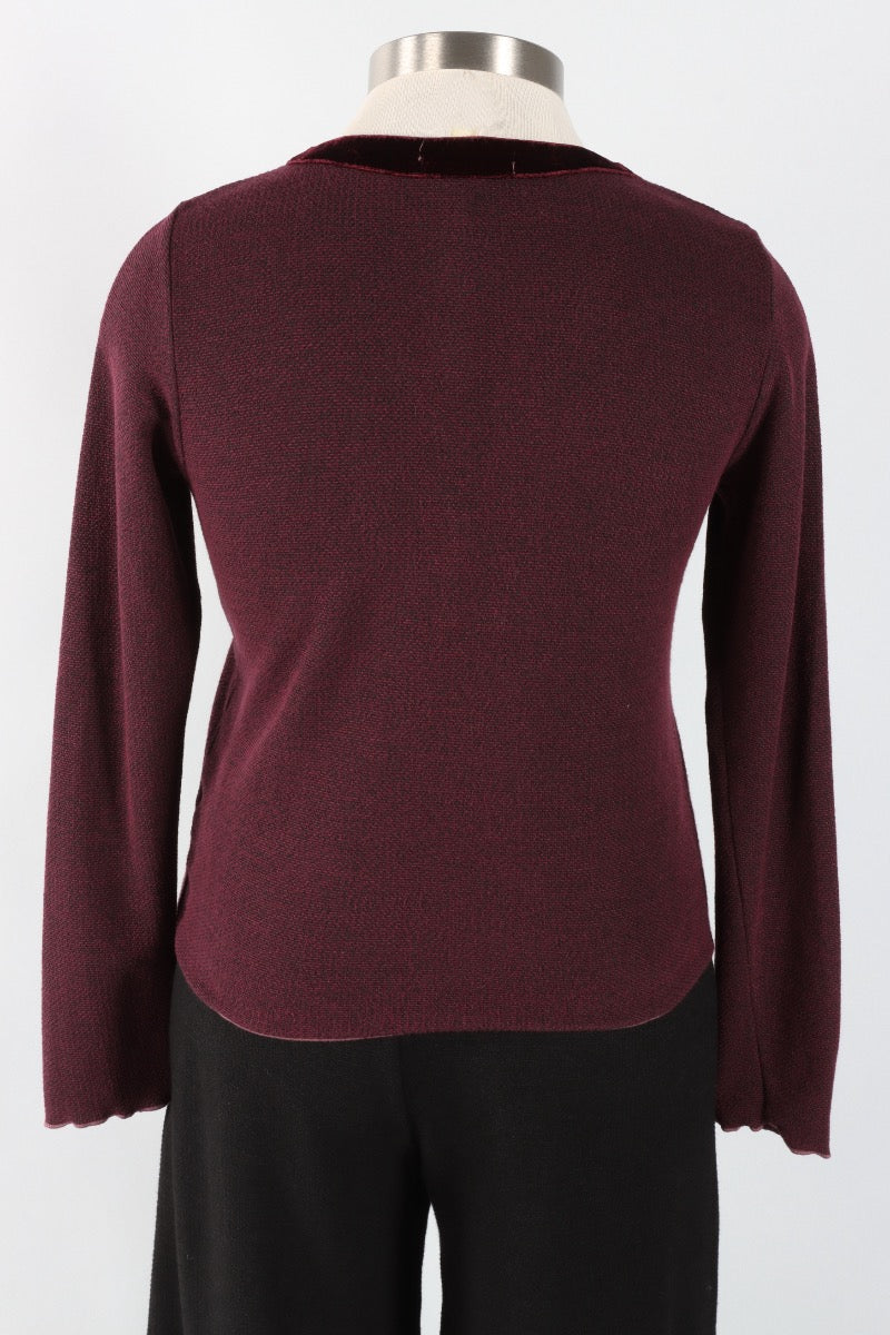 Crop Pocket Cardi - Cola Marled Sweater Knit