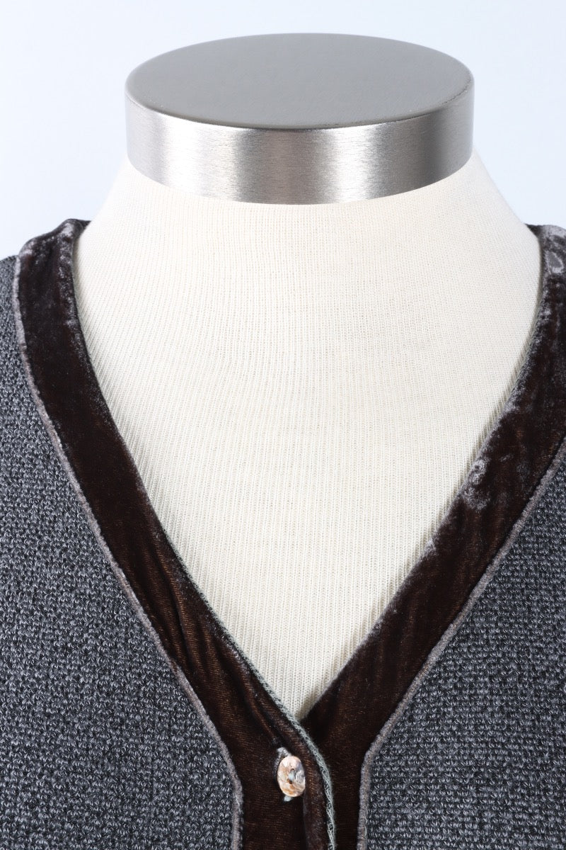 Crop Pocket Cardi - Seal Marled Sweater Knit
