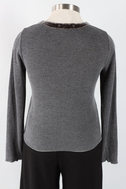 Crop Pocket Cardi - Seal Marled Sweater Knit