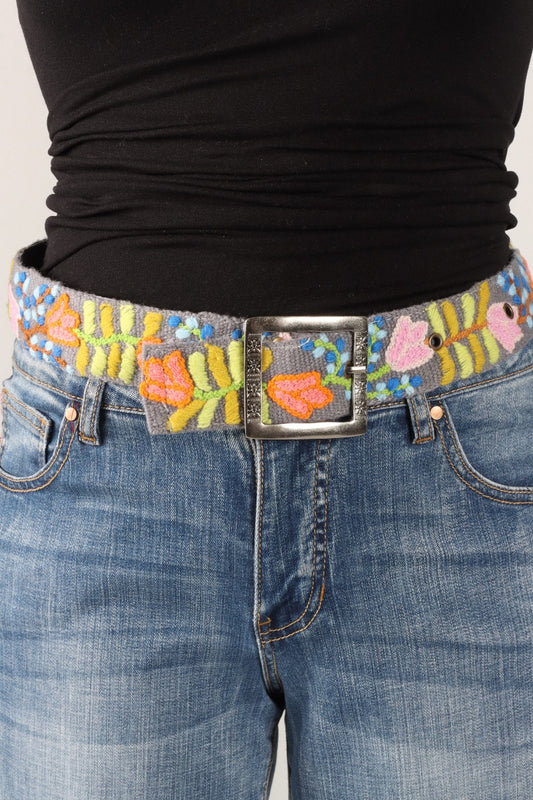 Embroidered Belt - Tulip