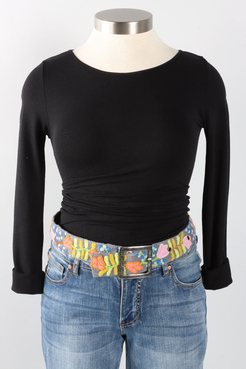 Embroidered Belt - Tulip
