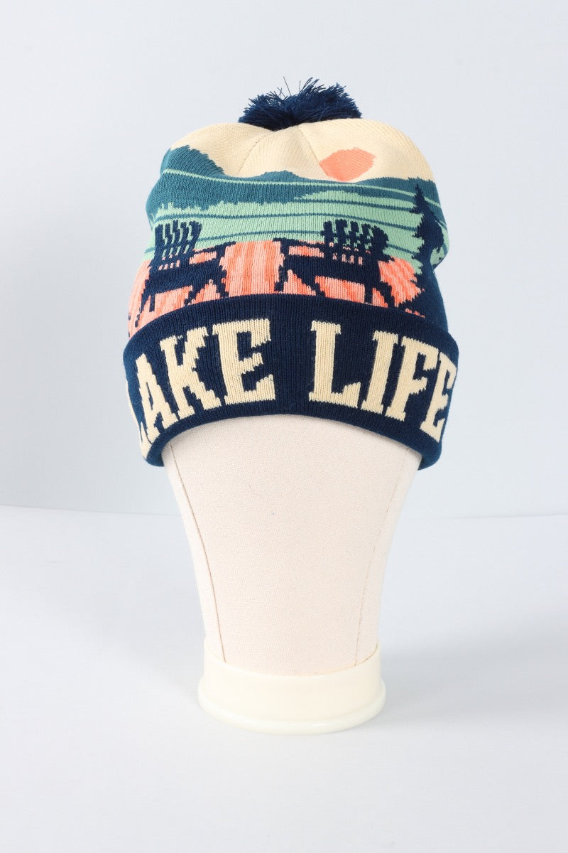 Pom Beanie - Lake Life #1